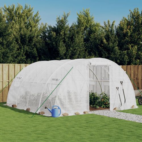 Serre Avec Cadre En Acier Blanc 16 M² 4x4x2 M