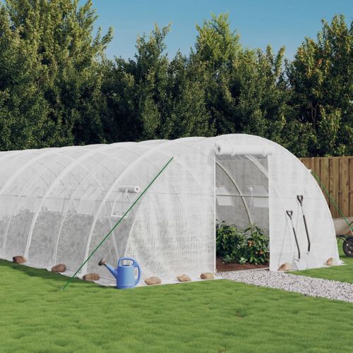 Serre Avec Cadre En Acier Blanc 40 M² 10x4x2 M