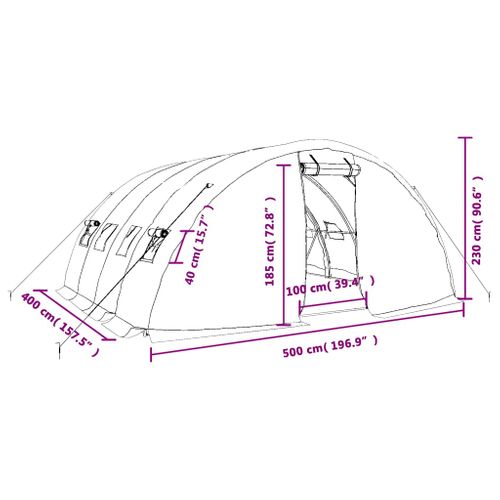 Serre Avec Cadre En Acier Blanc 20 M² 5x4x2,3 M