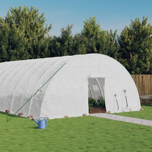 Serre Avec Cadre En Acier Blanc 48 M² 8x6x2,85 M