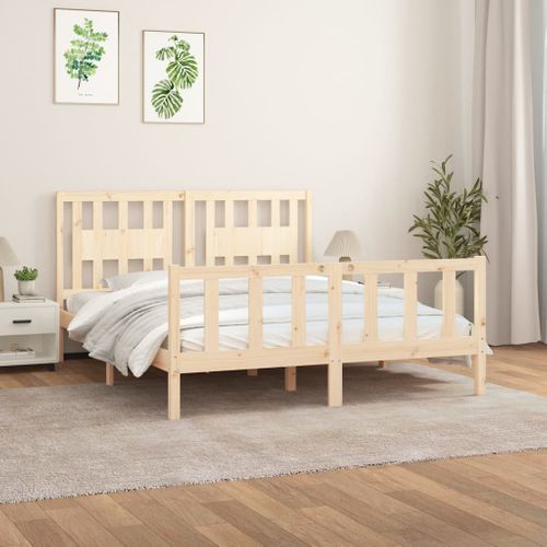 Cadre De Lit Sans Matelas Bois Massif De Pin 160x200 Cm