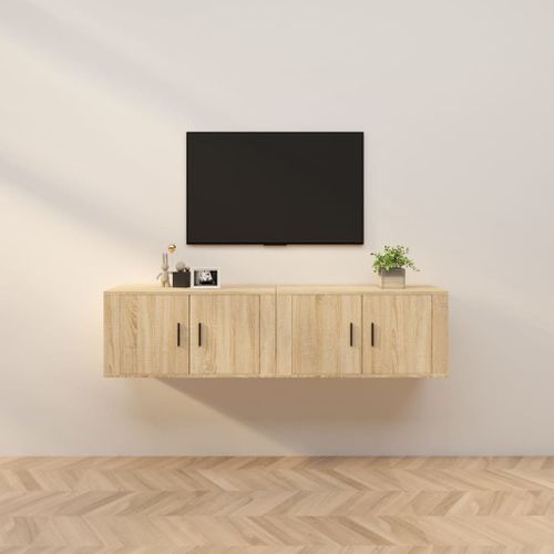 Meubles TV Muraux 2 Pièces Chêne Sonoma 80x34,5x40 Cm