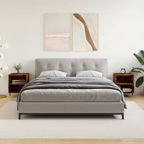 Tables De Chevet 2 Pièces Chêne Fumé 40x30x50 Cm Bois Contreplaqué