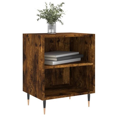 Tables De Chevet 2 Pièces Chêne Fumé 40x30x50 Cm Bois Contreplaqué