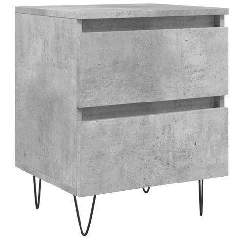 Table De Chevet Gris Béton 40x35x50 Cm Bois Contreplaqué