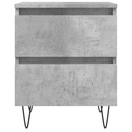 Table De Chevet Gris Béton 40x35x50 Cm Bois Contreplaqué