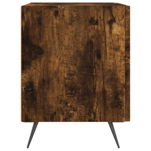 Table De Chevet Chêne Fumé 40x35x47,5 Cm Bois Contreplaqué