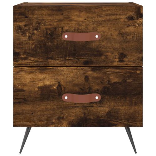 Table De Chevet Chêne Fumé 40x35x47,5 Cm Bois Contreplaqué
