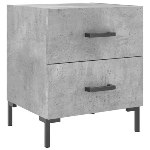 Table De Chevet Gris Béton 40x35x47,5 Cm Bois Contreplaqué