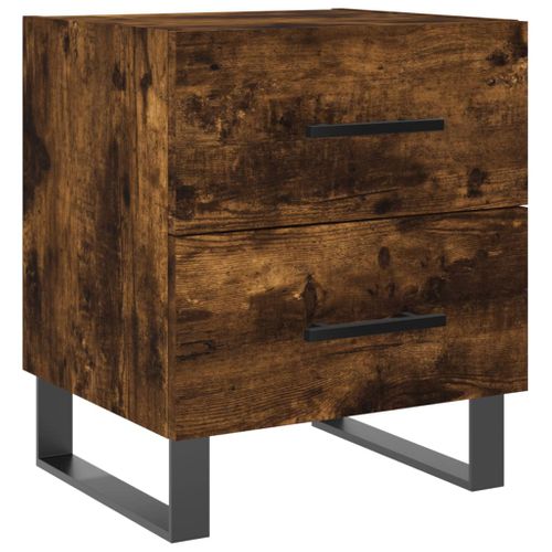 Table De Chevet Chêne Fumé 40x35x47,5 Cm Bois Contreplaqué