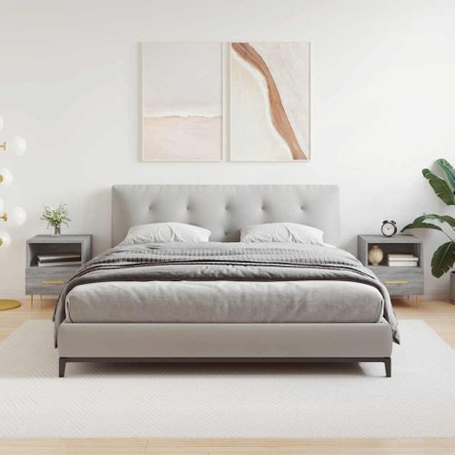 Tables De Chevet 2 Pièces Sonoma Gris 40x35x47,5 Cm