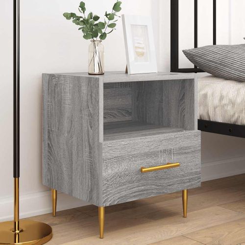 Tables De Chevet 2 Pièces Sonoma Gris 40x35x47,5 Cm