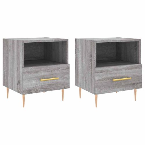 Tables De Chevet 2 Pièces Sonoma Gris 40x35x47,5 Cm