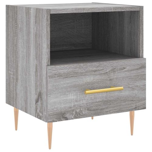 Tables De Chevet 2 Pièces Sonoma Gris 40x35x47,5 Cm