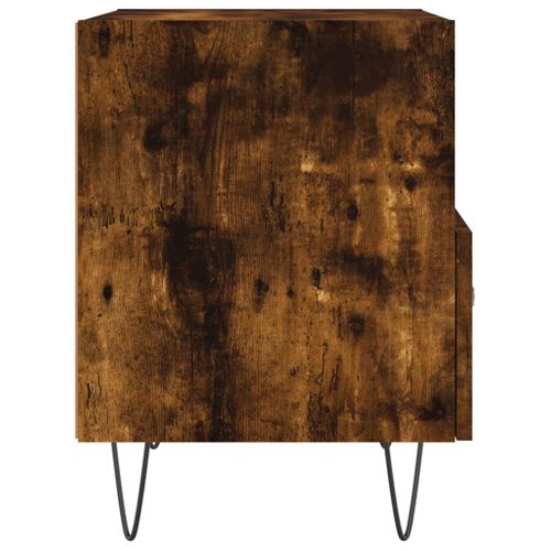 Table De Chevet Chêne Fumé 40x35x47,5 Cm Bois Contreplaqué