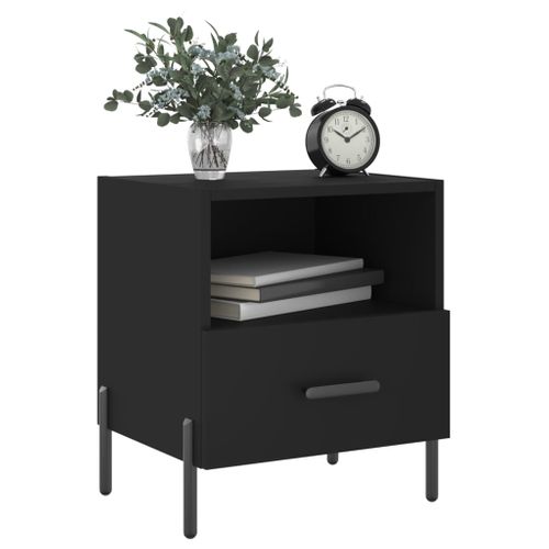 Tables De Chevet 2 Pièces Noir 40x35x47,5 Cm Bois Contreplaqué