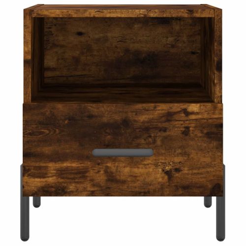 Table De Chevet Chêne Fumé 40x35x47,5 Cm Bois Contreplaqué