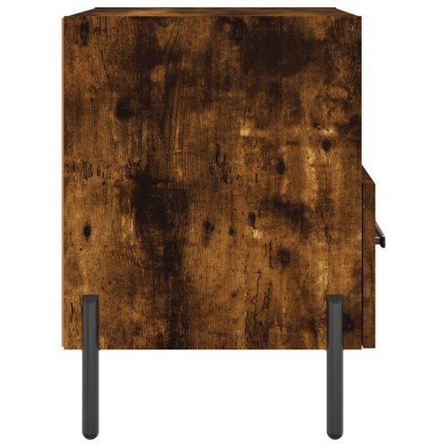 Table De Chevet Chêne Fumé 40x35x47,5 Cm Bois Contreplaqué