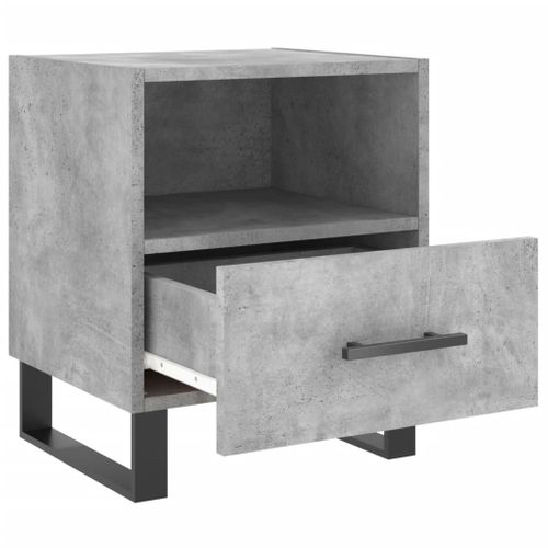 Table De Chevet Gris Béton 40x35x47,5 Cm Bois Contreplaqué