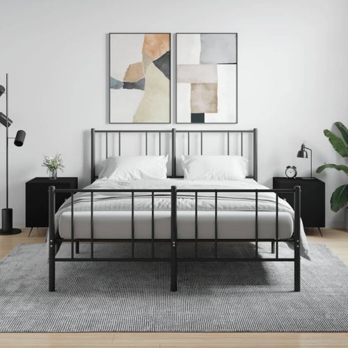 Tables De Chevet 2 Pièces Noir 40x40x50 Cm Bois Contreplaqué