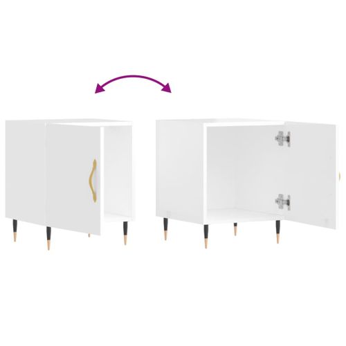 Tables De Chevet 2 Pièces Blanc Brillant 40x40x50 Cm