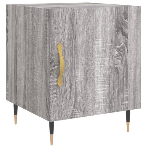 Table De Chevet Sonoma Gris 40x40x50 Cm Bois Contreplaqué