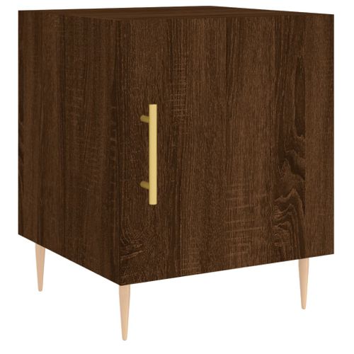 Table De Chevet Chêne Marron 40x40x50 Cm Bois Contreplaqué
