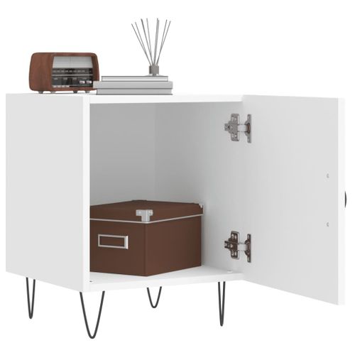 Tables De Chevet 2 Pièces Blanc 40x40x50 Cm Bois Contreplaqué