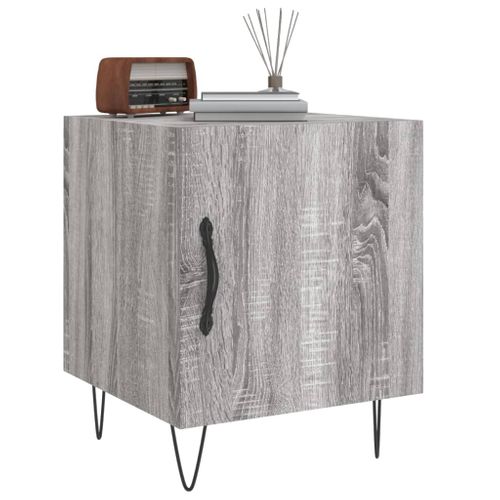 Table De Chevet Sonoma Gris 40x40x50 Cm Bois Contreplaqué
