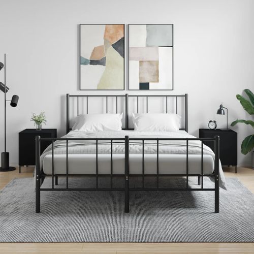 Tables De Chevet 2 Pièces Noir 40x40x50 Cm Bois Contreplaqué