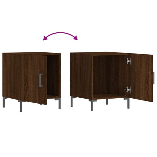 Table De Chevet Chêne Marron 40x40x50 Cm Bois Contreplaqué