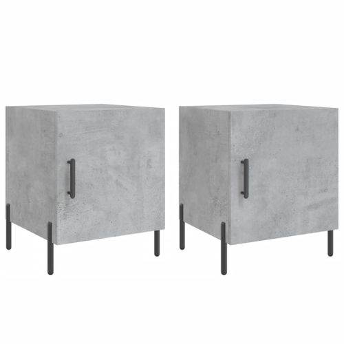 Tables De Chevet 2 Pièces Gris Béton 40x40x50 Cm Bois Contreplaqué