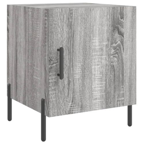 Table De Chevet Sonoma Gris 40x40x50 Cm Bois Contreplaqué