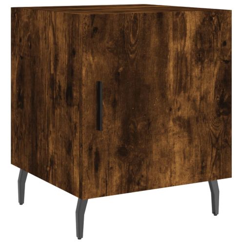 Table De Chevet Chêne Fumé 40x40x50 Cm Bois Contreplaqué