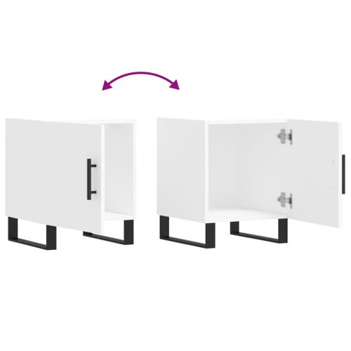 Tables De Chevet 2 Pièces Blanc 40x40x50 Cm Bois Contreplaqué