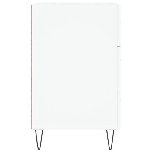 Table De Chevet Blanc 40x40x66 Cm Bois Contreplaqué