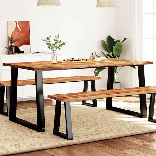 Table à Manger 180x90x75 Cm Bois D'acacia Solide à Bord Vif