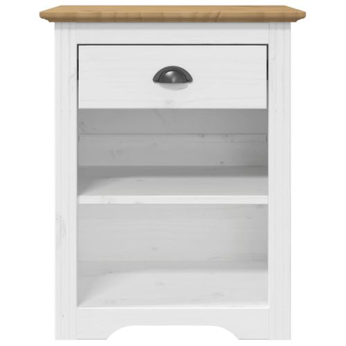 Table De Chevet Bodo Marron 53x38,5x66 Cm Bois De Pin Massif