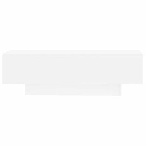 Table Basse Blanche 100x49,5x31 Cm Bois Contreplaqué