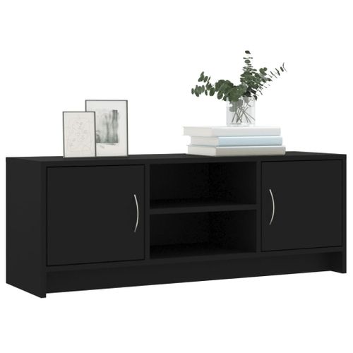 Meuble TV Noir 102x30x37,5 Cm Bois Contreplaqué