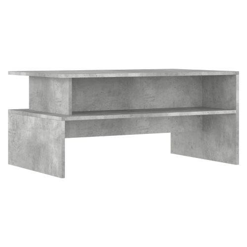 Table Basse Gris Béton 90x55x42,5 Cm Bois Contreplaqué