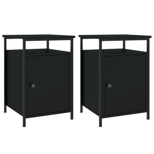 Tables De Chevet 2 Pièces Noir 40x42x60 Cm Bois Contreplaqué