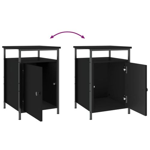 Tables De Chevet 2 Pièces Noir 40x42x60 Cm Bois Contreplaqué