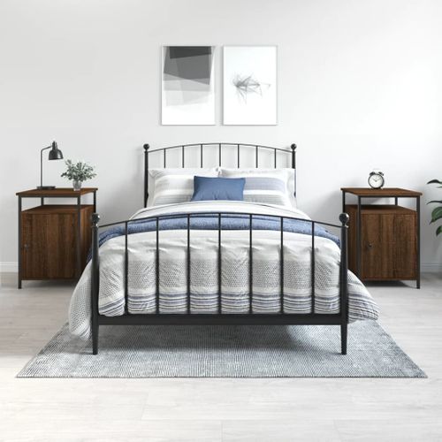 Tables De Chevet 2pcs Chêne Marron 40x42x60cm Bois Contreplaqué