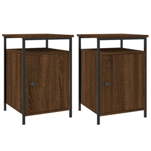 Tables De Chevet 2pcs Chêne Marron 40x42x60cm Bois Contreplaqué