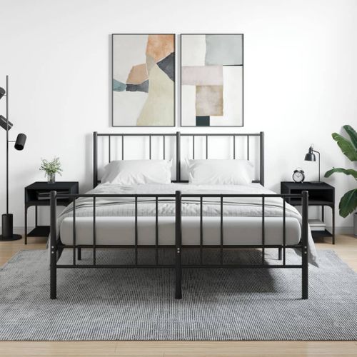 Tables De Chevet 2 Pièces Noir 40x41x50 Cm Bois Contreplaqué