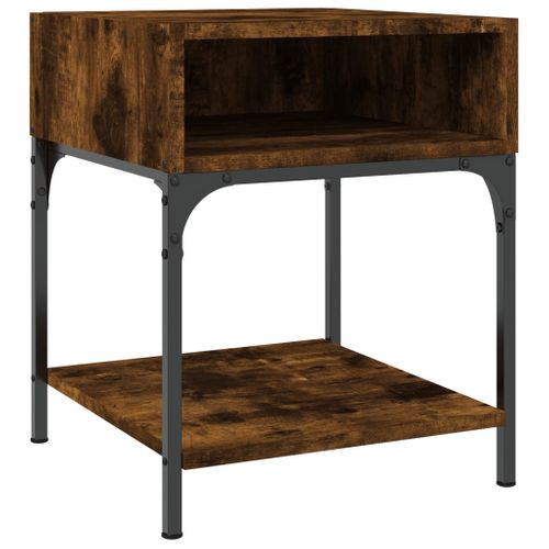 Tables De Chevet 2 Pièces Chêne Fumé 40x41x50 Cm Bois Contreplaqué
