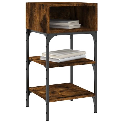 Tables De Chevet 2pcs Chêne Fumé 35x34,5x70 C Bois Contreplaqué