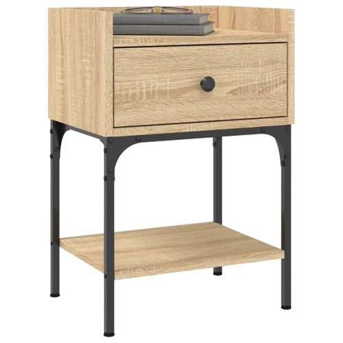 Table De Chevet Chêne Sonoma 40,5x31x60 Cm Bois Contreplaqué