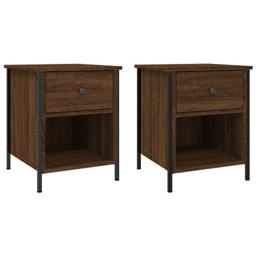 Tables De Chevet 2pcs Chêne Marron 40x42x50cm Bois Contreplaqué